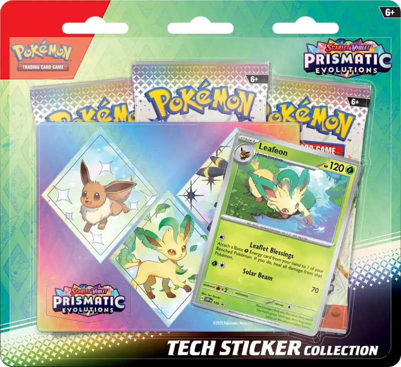 POKEMON - PRISMATIC EVOLUTIONS - TECH STICKER COLLECTION (JANUARY 17, 2025) ** LIMIT 2 OF ANYTHING PRISMATIC EVOLUTIONS PER PERSON **